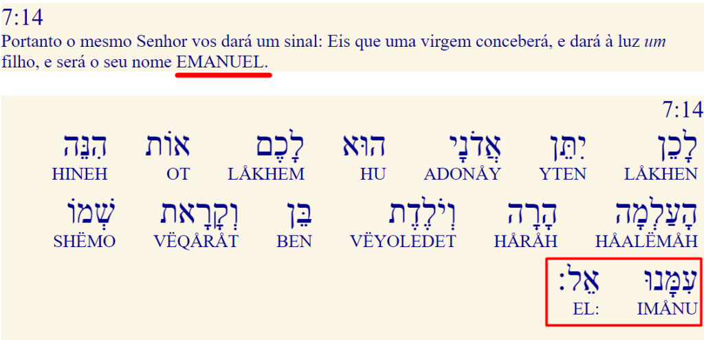 o que significa emanuel em hebraico - versículo